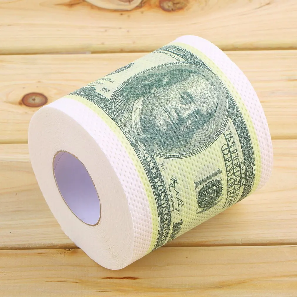 1 шт. сто долларов банкнот туалетный рулон-туалетная бумага Новинка Туалетная Бумага Прямая поставка Новинка