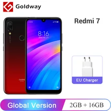 Мобильный телефон Xiaomi Redmi 7 с глобальной версией, 2 ГБ, 16 ГБ, смартфон Redmi7 Snapdragon 632, 12 Мп+ 2 Мп, 6,26 дюйма, 4000 мАч, аккумулятор, полноэкранный смартфон