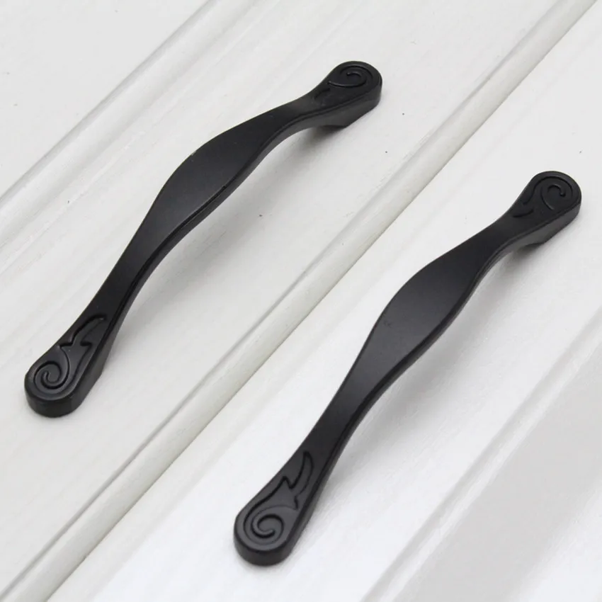 64mm 96mm 128mm 160mm modern simple black furniture handles antique