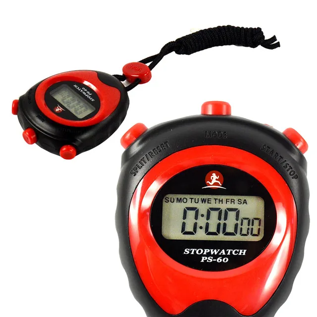 Handheld LCD Digital Chronograph Timer Sports Stopwatch Counter Clock