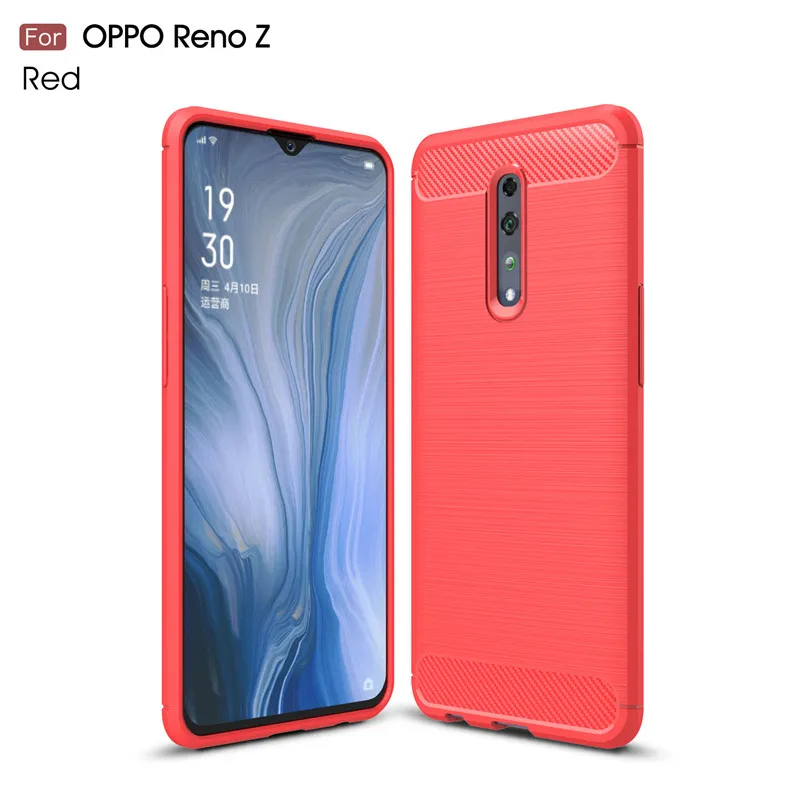 Для OPPO Reno Z чехол для телефона противоударный мягкий ТПУ Матовый задний чехол для Oppo Reno Z Fundas для Oppo Reno Z PCDM10 Coque 6,4" - Цвет: Red