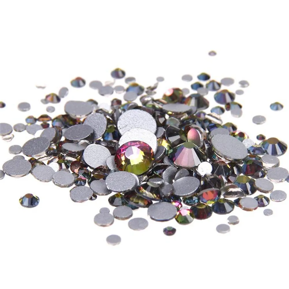 

SS3-SS34 Size Select Loose Flame Rainbow Color Flatback Crystal Rhinestones DIY Bling Non HotFix Nail Glass Crystal Rhinestone