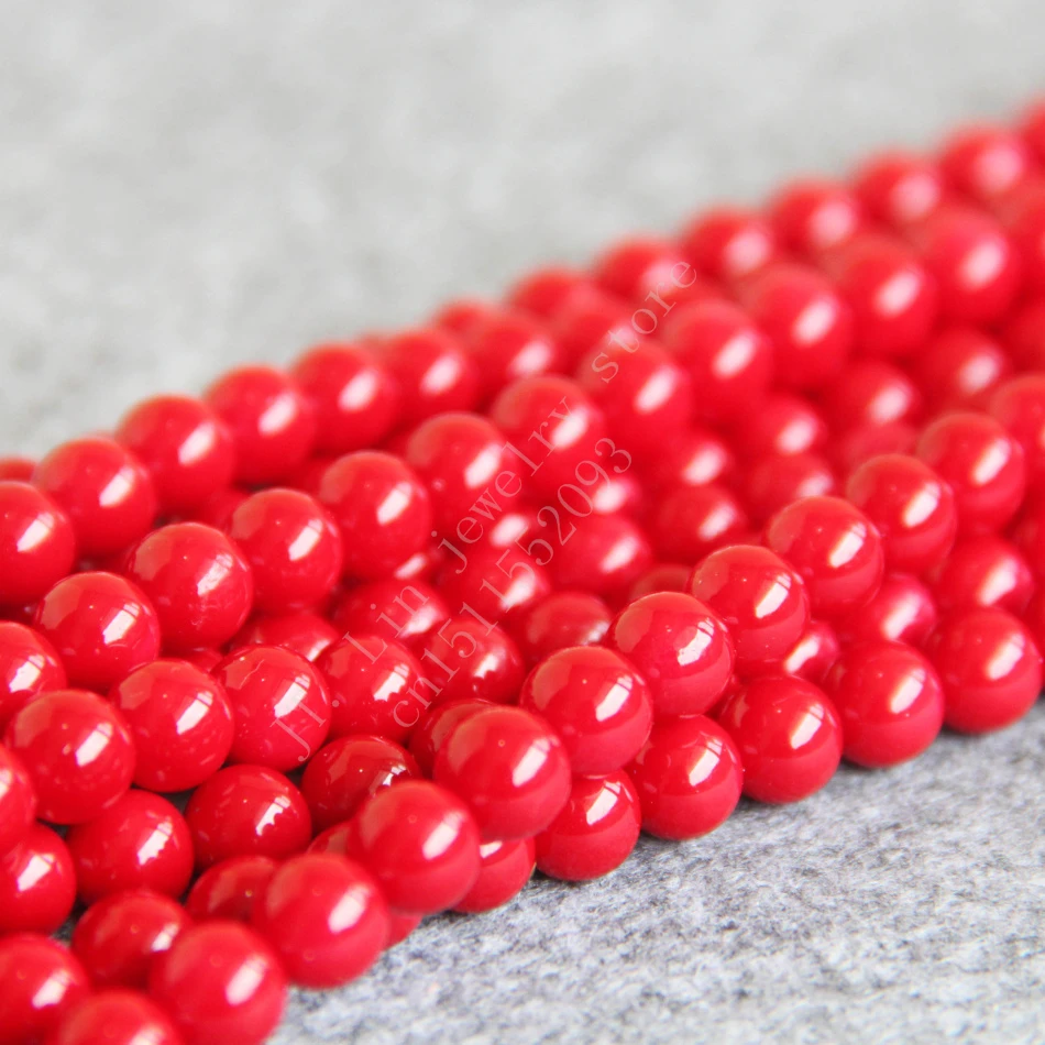 T8316 8mm Deep red Glass pearl loose beads!Fit For Making Bracelet