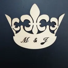 Персонализированная лазерная резка деревянная корона для принца и принцессы с детскими именами Настенный декор спальни настенные вечерние украшения, на заказ Висячие знаки