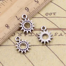 20 unids/lote de abalorios de sol steampunk engranaje 12x15mm colgantes tibetanos artesanales hechos a mano joyería antigua DIY