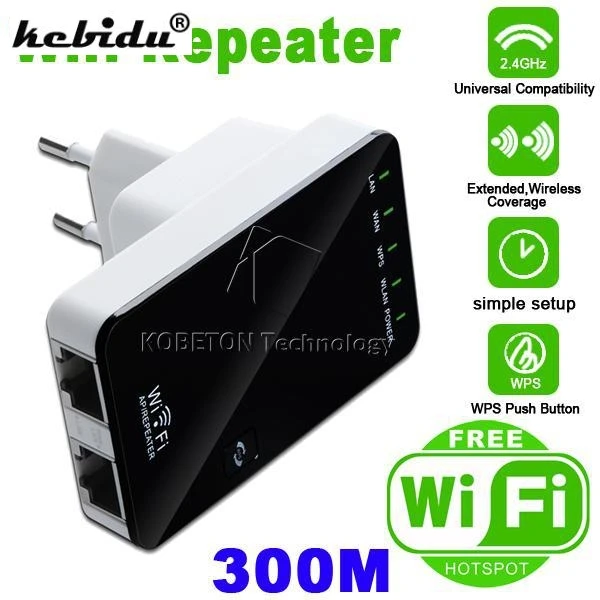 

kebidu Wireless N Router AP Repeater Booster WIFI Amplifier Extender Expander LAN Client Bridge 802.11 b/g/n 300Mbps EU/US Plug