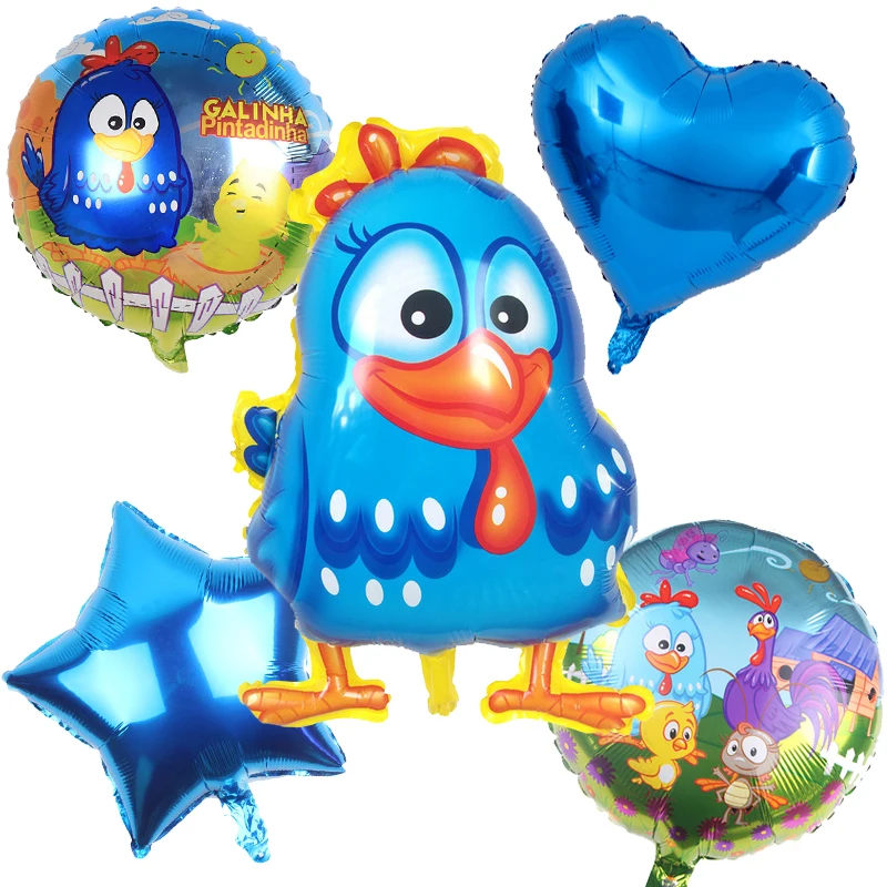 

NEW Brazil Auspicious Chicken Balloons Cartoon Animal Foil Ballons baby shower Happy Birthday Farm theme Party Decorations gift