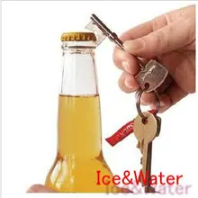 Дизайн брелок открывалка для бутылок~ ключ Форма Стальная открывалка для бутылок/10 шт/партия