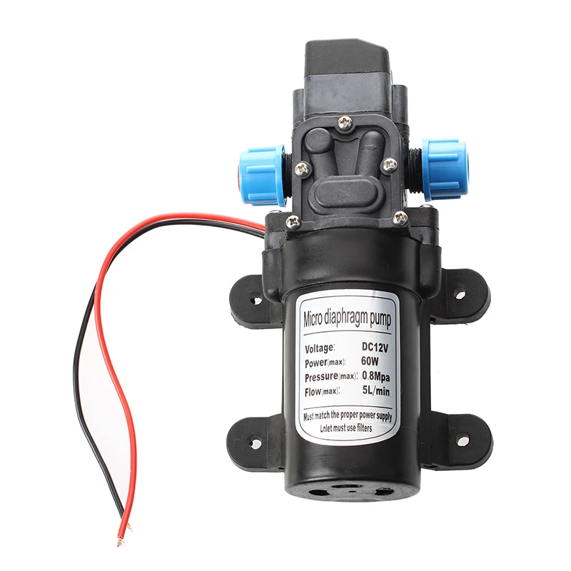 

Black DC 12V 60W high-pressure mini membrane water pump automatic shutdown 5L / min