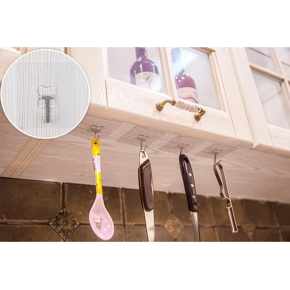 Крепкие прозрачные крючки на присоске, настенные крючки для подвешивания, держатель для кухни, ванной комнаты, аксессуары, Крючки# EW# h