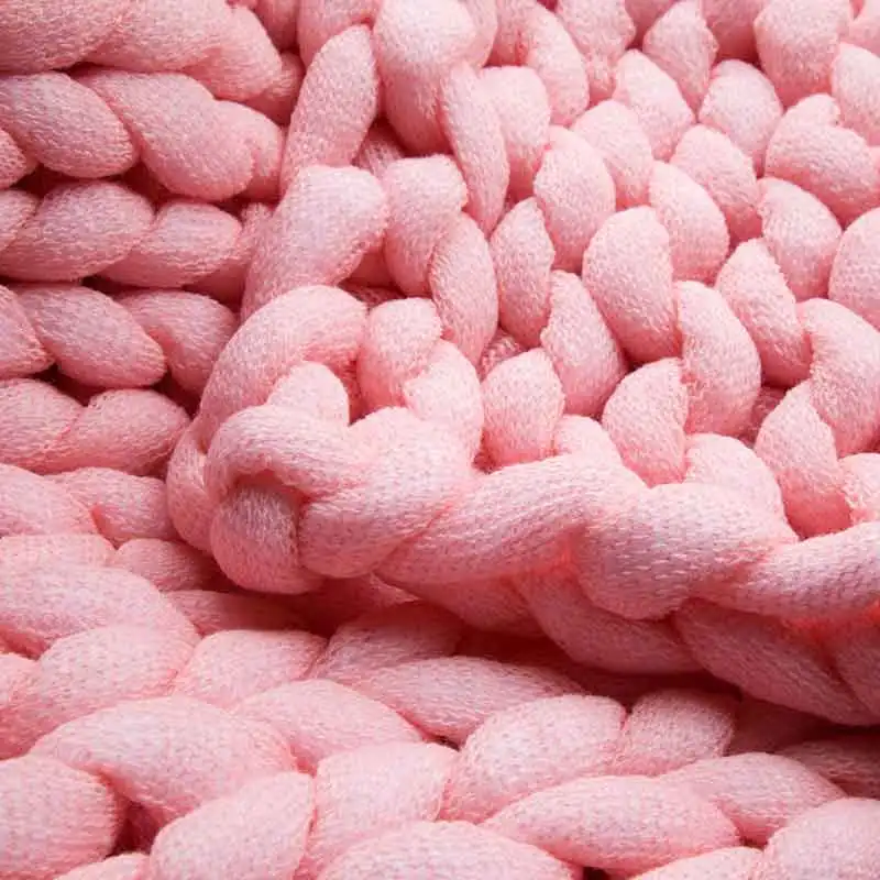 Handmade Chunky Knitted Blanket Super Soft Wool Thick Line Yarn