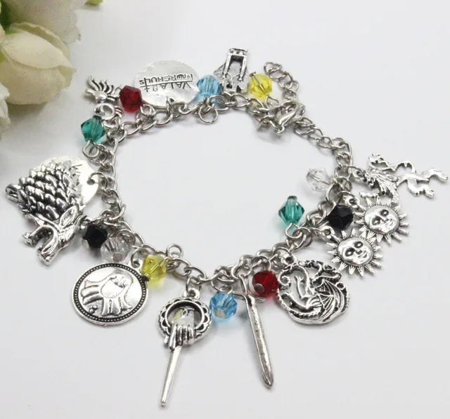 10pcs Lot Of Thrones Charm Bracelet Winter Is Coming Wolf Head 10pcs Lot Of Thrones Charm Bracelet Winter Is Coming Wolf Head Cool Gift For