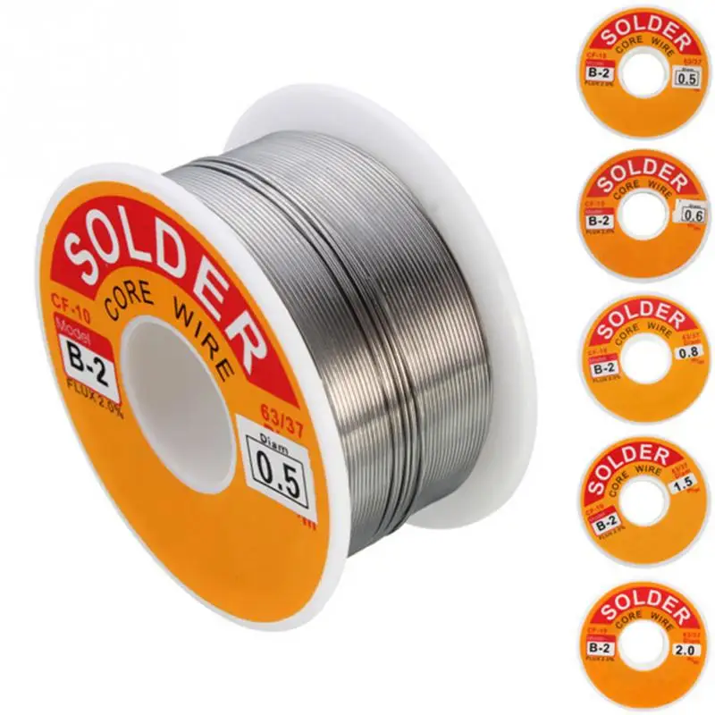 NEW 100g 0.6/0.8/1/1.2 63/37 FLUX 2.0% 45FT Tin Lead Tin Wire Melt Rosin Core Solder Soldering Wire Roll No-clean