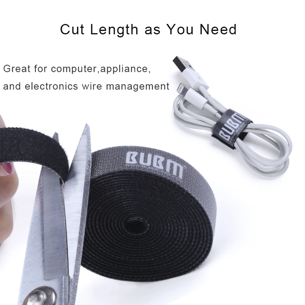 Cable Ties Cord Organizer Winder Strap Wire Management Holder For Office Home