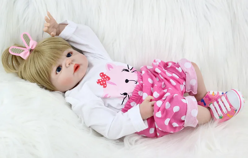 BZDOLL 55 см полностью силиконовый корпус Reborn Girl Baby Doll Игрушки Новорожденные принцесса кукла прекрасный подарок на день рождения подарок ребенку