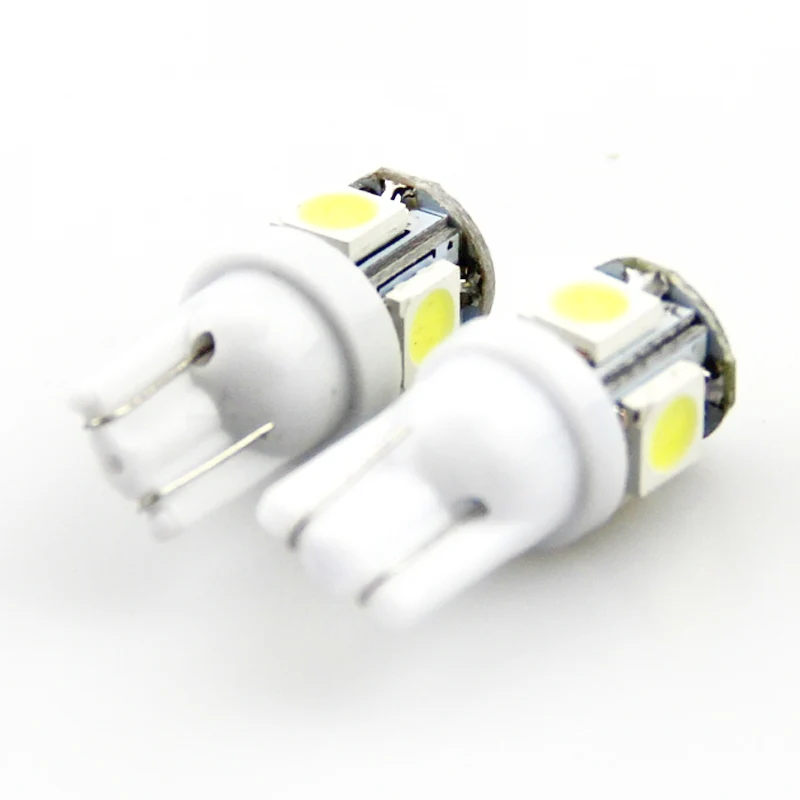 MOONBIFFY 10 шт./лот T10 5050 5SMD светодиодный белый светильник автомобиля клиновидные боковые хвост светильник яркий