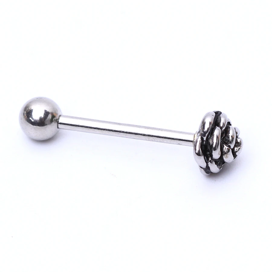 1pcs Stainless Steel Flowers Tongue Ring Barbell Tongue Stud Plug Rings ...