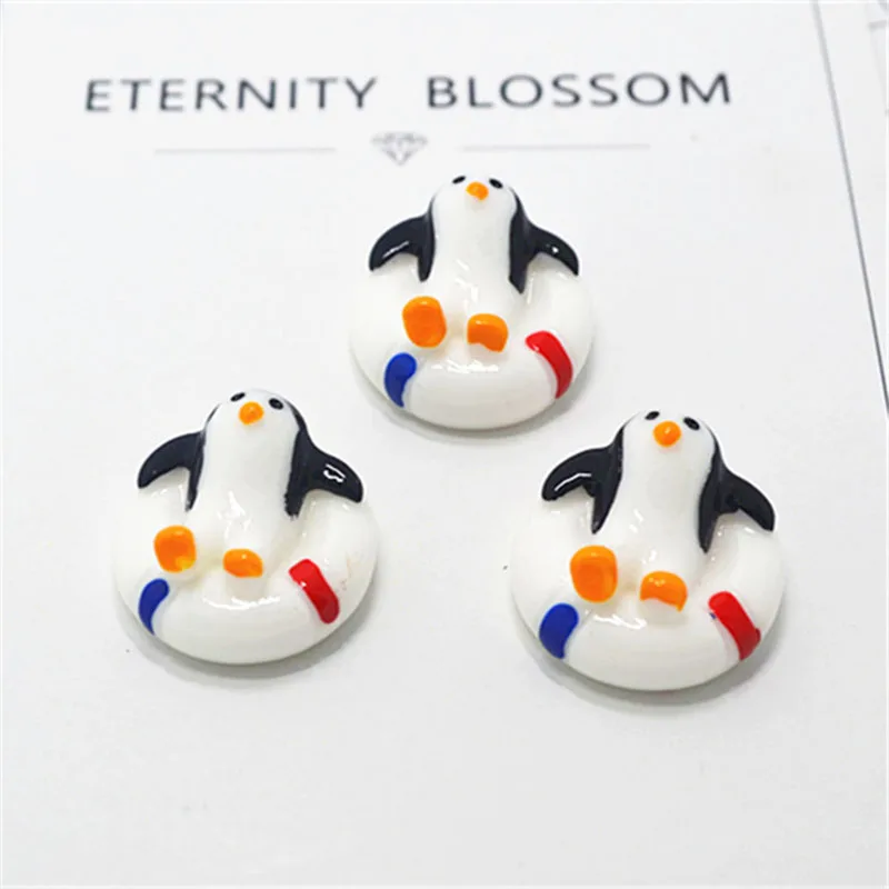 

6PCS Cute Cartoon Penguin Slime Charms Beads Slime Accessories Making Supplies With Drawstring Pouch for DIY Crafts Scrapbooki