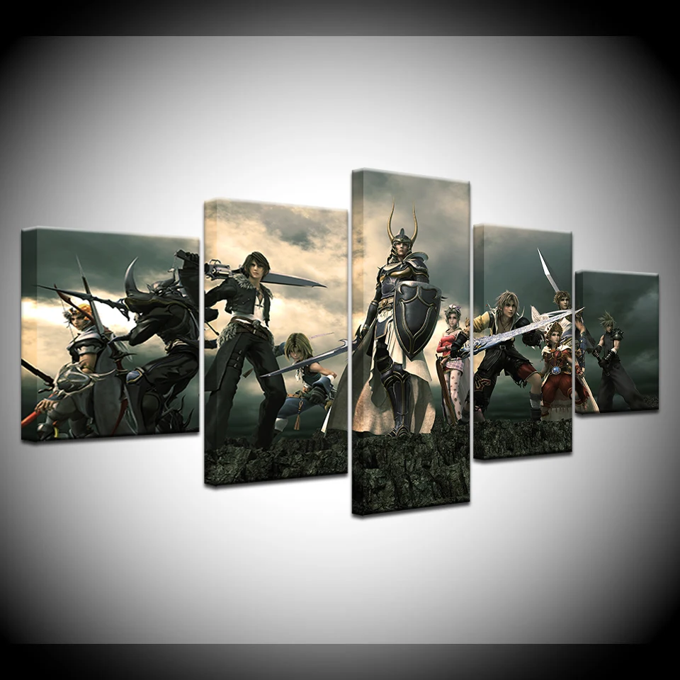 Waliicorners Painting Canvas Printed Poster Modern 5 Panel Final Fantasy Xv Home Decor For Living Room Artwork Wall Art Modular Pictures 11