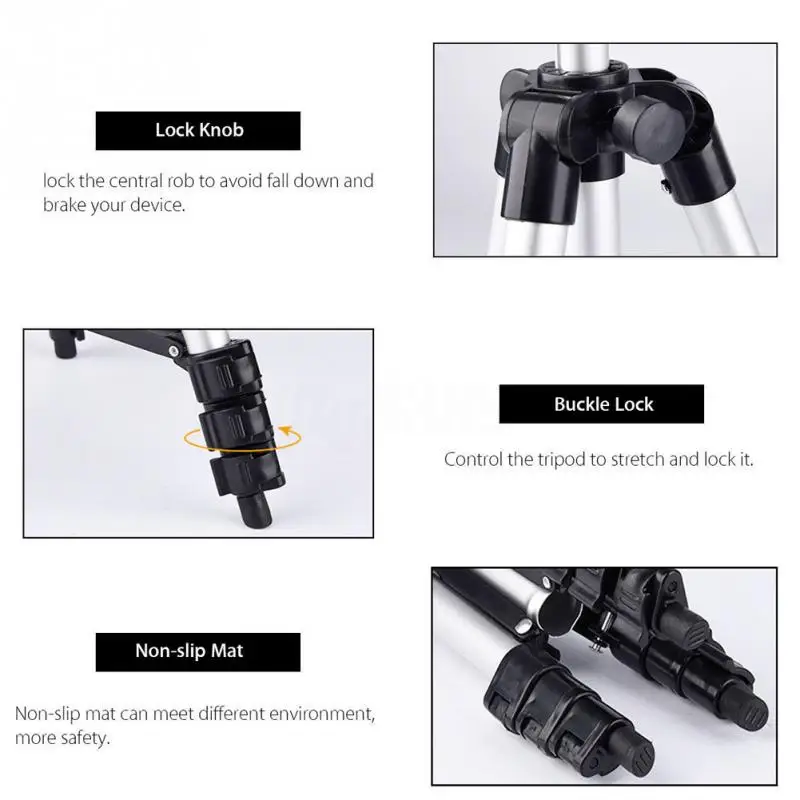  Long tripod Bluetooth Remote Control Self-Timer Camera Shutter Clip Holder Tripod Sets Kit Gift For