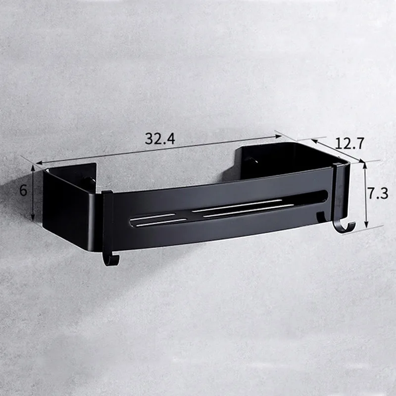 Decorative Wall Corner Basket Shelf Vintage Style Bathrooms Shelve Mounted Black Bathroom Rack Storage Bathroom-shelf ASG0005