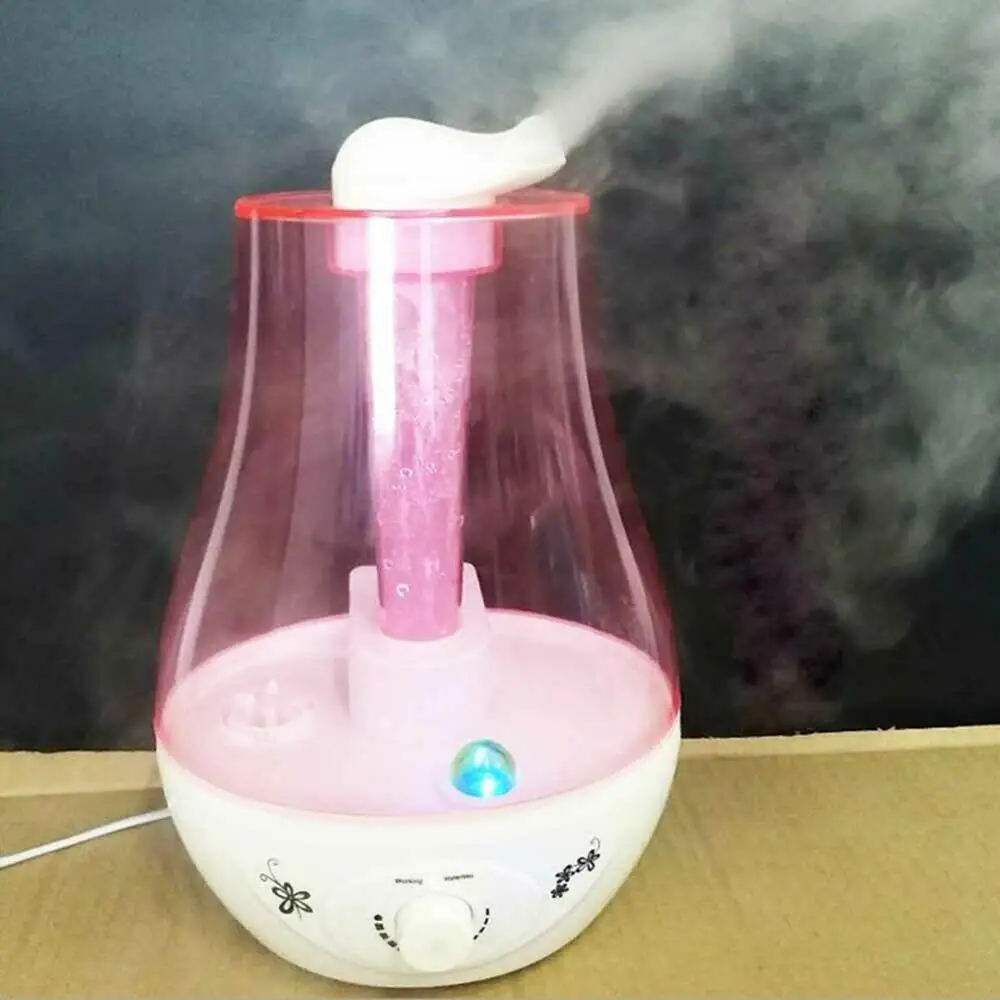 

3L Humidifier Ultrasonic Dual Nozzle Atomizer Home Office Desktop Diffuser Mist LED Aroma Air Oil Diffuser