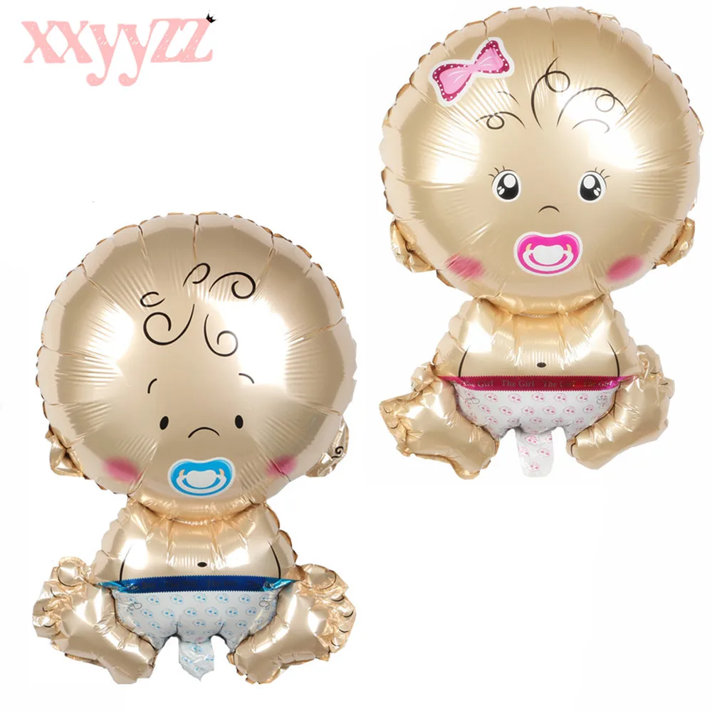 

XXYYZZ Big Size 3D Cartoon Newborns Baby Balloon Girl / Boy Gender Reveal Birthday Party Decoration Aluminum Foil Balloons