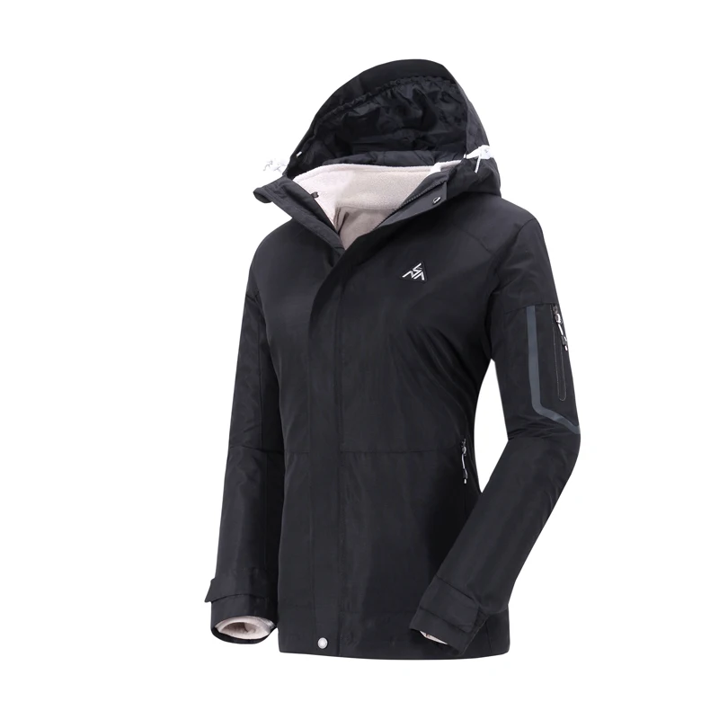 Li-Ning женская верхняя одежда 3 в 1 Ветровка внутренняя флисовая куртка полиэстер 2 шт. теплая подкладка спортивная куртка с капюшоном AWBN004 COND18