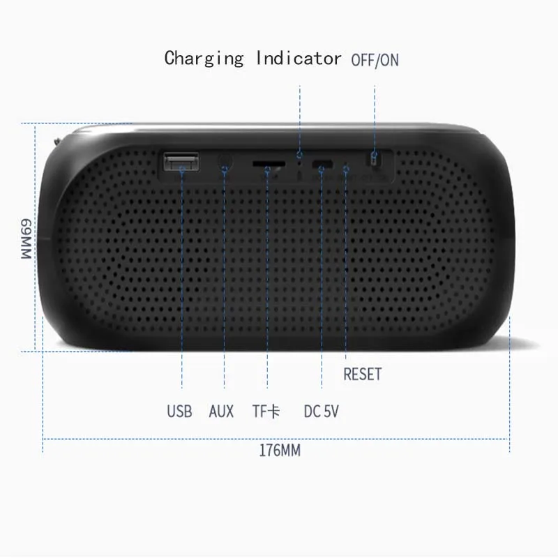  Portable Home Desktop Clocks Wireless Bluetooth Speaker Mobile Computer Outdoor Cannon Household Ra