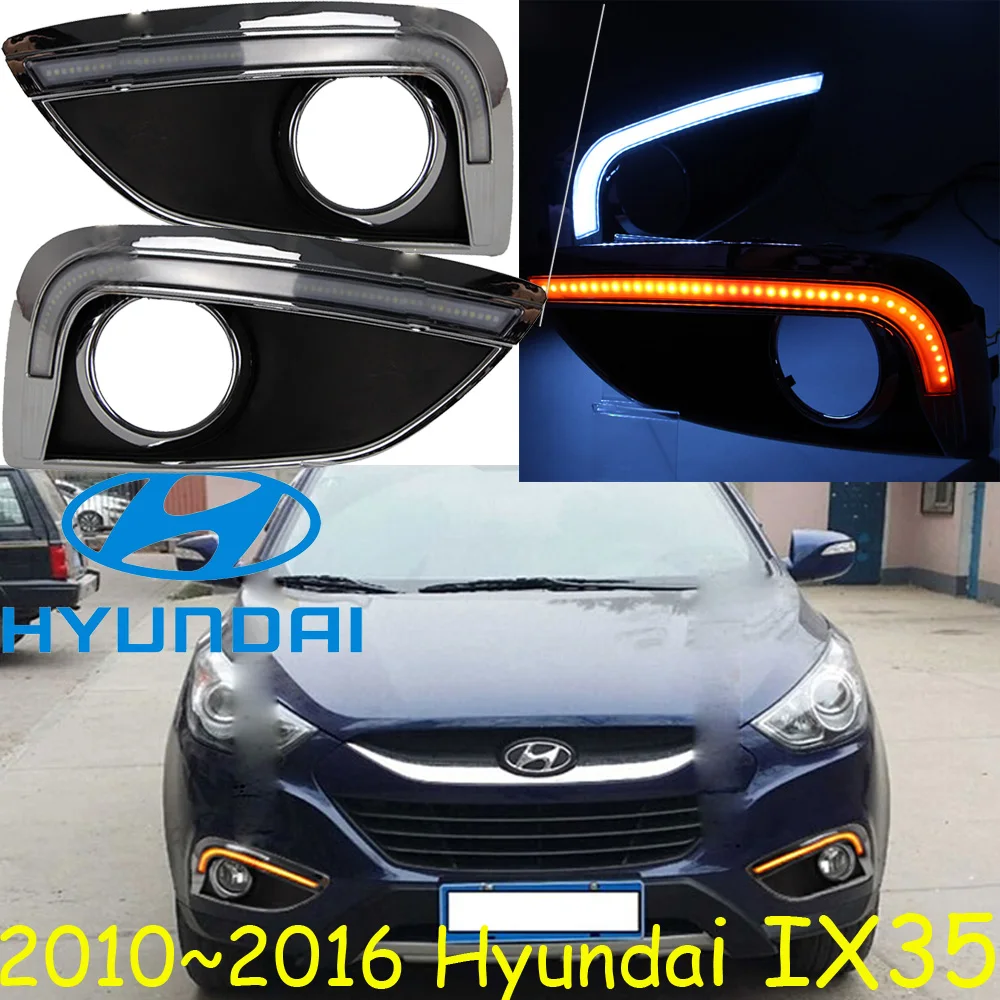 ФОТО Car-styling,IX35 daytime light,2010~2016,chrome,LED,Free ship!2pcs,car-detector,IX35 fog light,car-covers,Tucson,IX 35