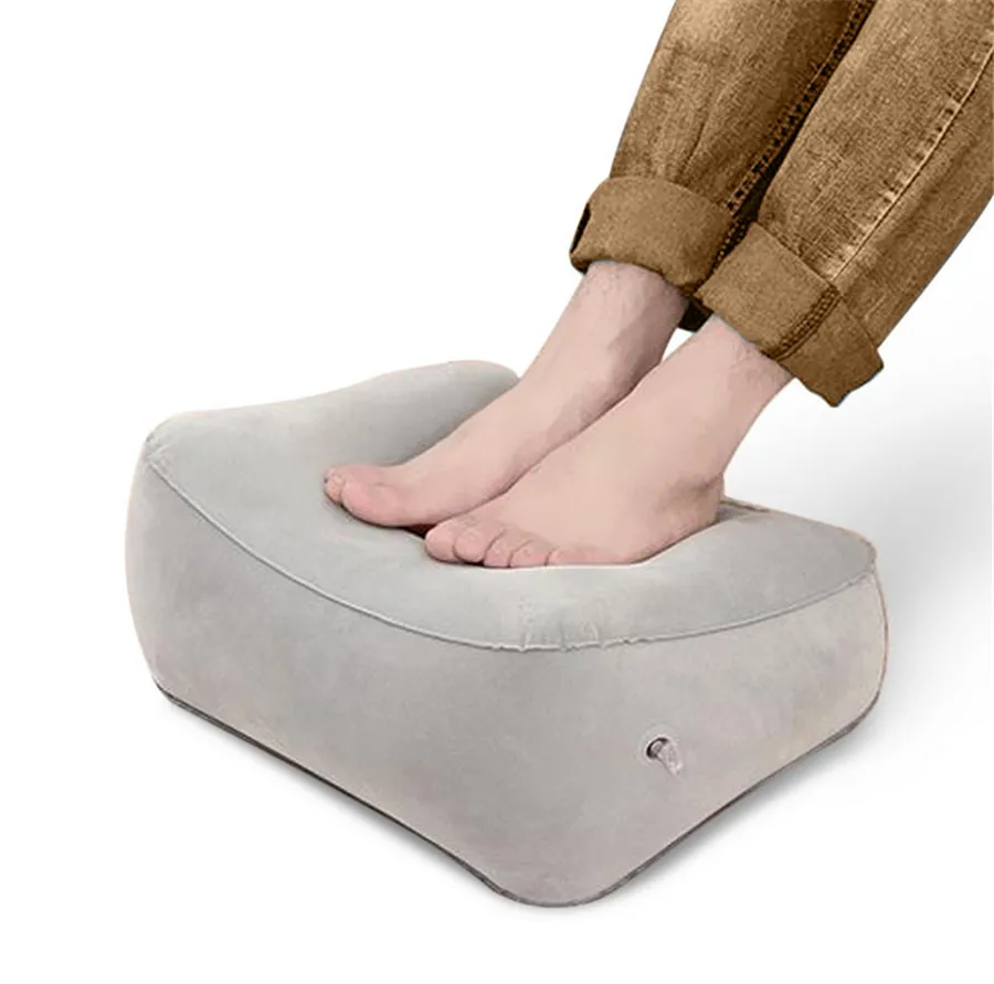 

Useful Inflatable Travel Footrest Portable Soft Plane Pillow Plane Train Flight Travel Foot Rest Pad Kids Bed Gray 05