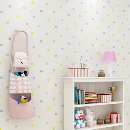 Милые Мультяшные цветные обои в горошек, настенные Стикеры для детской комнаты, декоративные обои для детской комнаты, самоклеющиеся наклейки QT028 - Цвет: Многоцветный