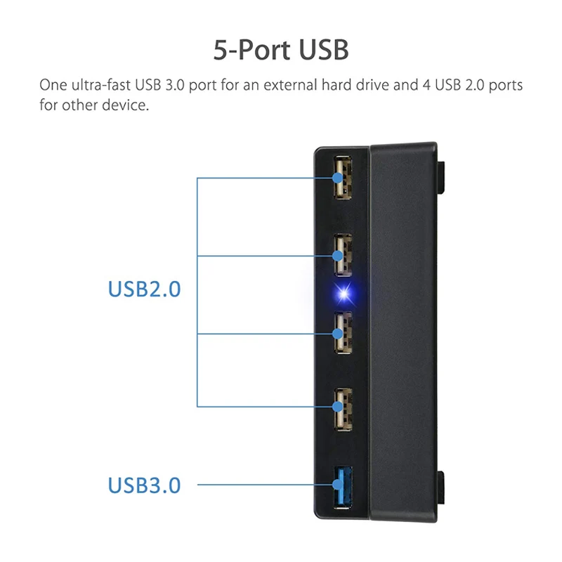PS4 тонкий хаб (4 × USB 2 0 1 3 0) высокоскоростной удлинитель usb для Playstation 4 Slim аксессуары