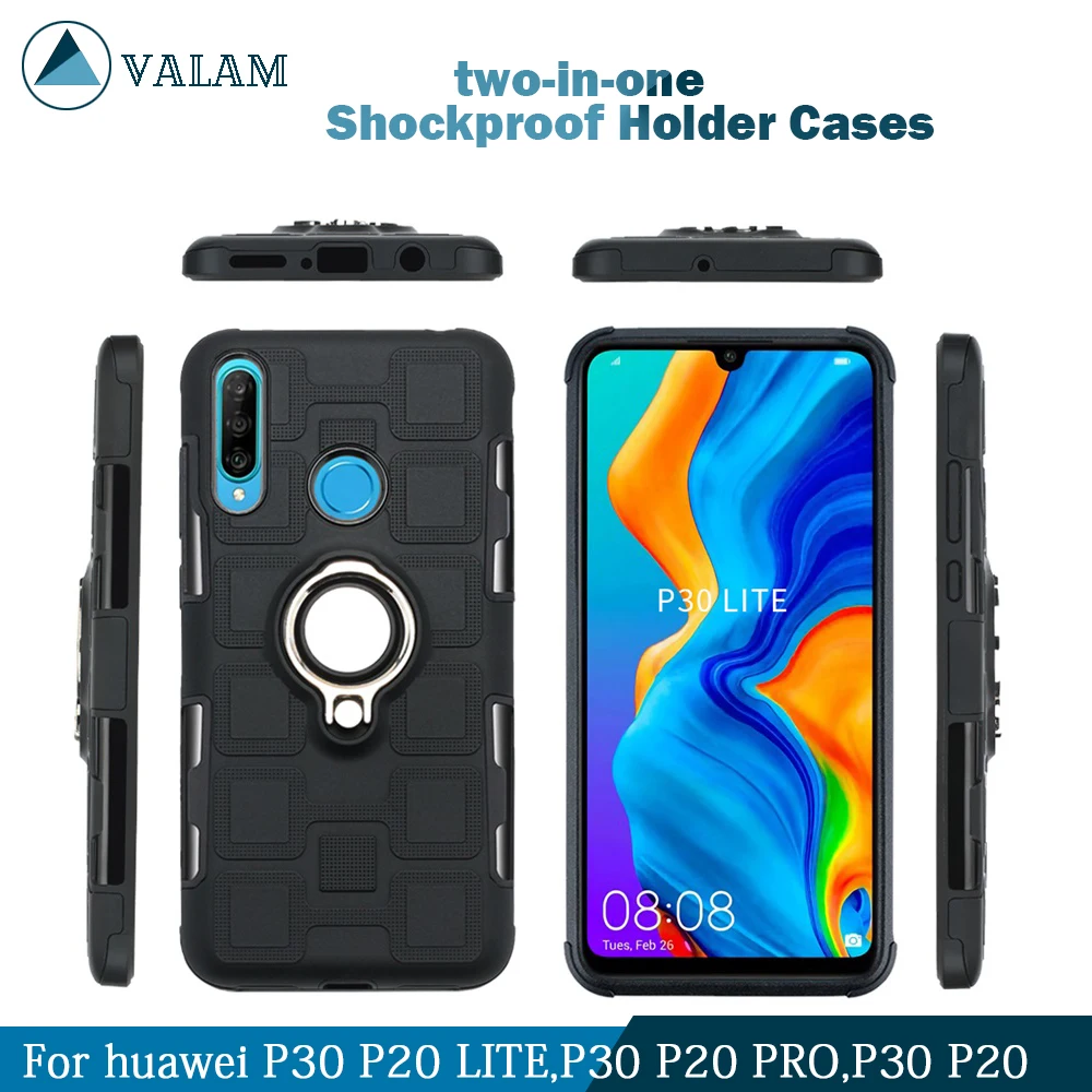 Ударопрочный чехол-держатель для Huawei P30 lite p20 Pro роскошный чехол с магнитным
