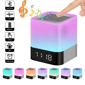 

LED Bluetooth Speaker Night Light Wireless Lamp Smart Music Pluggable Card For Showers Bathroom Car Water Resistance stereo