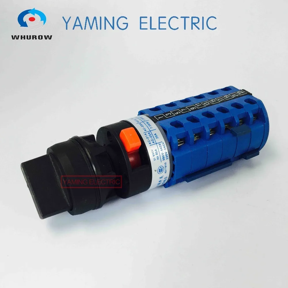 

20A 6 poles 0-7 positions Rotary switch transfer changeover cam universal switch single hole installation LW26 YMW26-20S/6