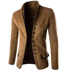 Новый Для мужчин стенд Куртка с воротником Slim Fit костюм куртка пальто блейзеры платье с топом