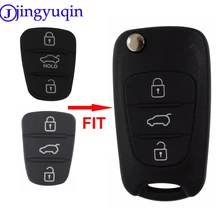 jingyuqin New Replacement Rubber Pad 3 Buttons Flip Car Remote Key Shell For Hyundai I30 IX35 Kia K2 K5 Key Cover Case