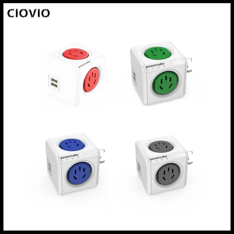 С 2USB умный дом Мощность Cube гнездо 4 розетки адаптер полосы Multi включен CIOVIO