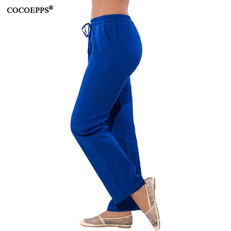 COCOEPPS Women Casual Chiffon Pants Big Size Solid Summer Female Trousers 2019 Large Size Drawstring Elastic Waist Pockets Pants COCOEPPS Women Casual Chiffon Pants Big Size Solid Summer Female Trousers 2019 Large Size Drawstring Elastic Waist Pockets Pants