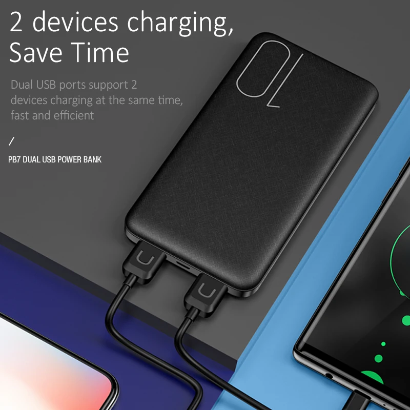 USAMS тонкий 10000 мАч Внешний аккумулятор ультра внешний для iPhone Xiaomi мобильный