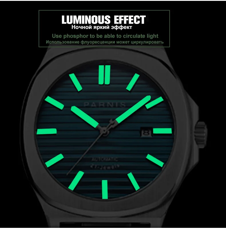 Parnis механические часы автоматические часы мужские наручные часы лучший бренд класса люкс дайвер сапфировое стекло Masculino