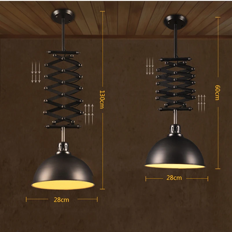 Ретро Лофт подвесные лампы железная черная подъемная люстра регулируемый светильник ing fro home deco промышленный светильник для ресторана гостиной