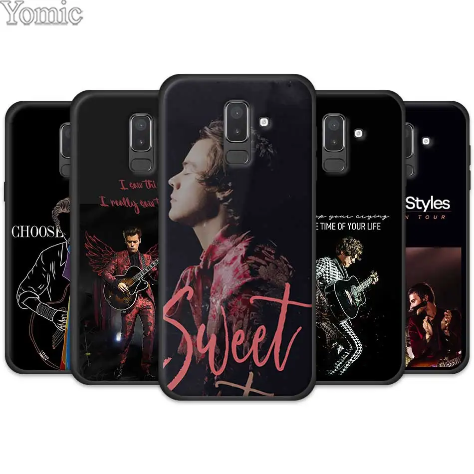

Harry Styles Black Case Cover for Samsung Galaxy J4 J6 J8 Plus 2018 J4Plus J6Plus J4+ J6+ Silicone Soft TPU Phone Cases Coque