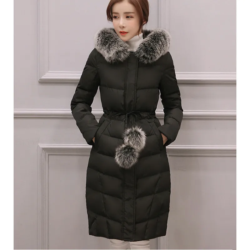 Зимняя куртка женская розовая парка пальто Feminina размера плюс длинное пуховое хлопковое пальто с капюшоном Толстая длинная теплая верхняя одежда женская куртка - Цвет: black