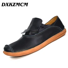 DXKZMCM Echtes Leder-mann-müßiggänger Komfortable Men Casual Schuhe Hohe Qualität Handgemachten Mode Für Männer Schuhe