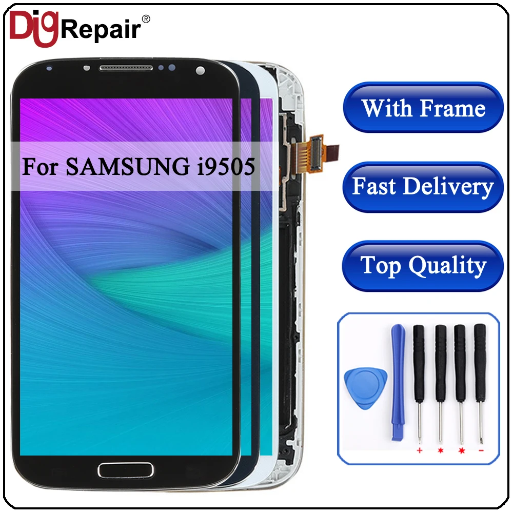 

For SAMSUNNG Galaxy S4 i9505 lcd Display Touch Screen Digitizer with frame i9505 screen for SAMSUNG s4 display i9505 lcd
