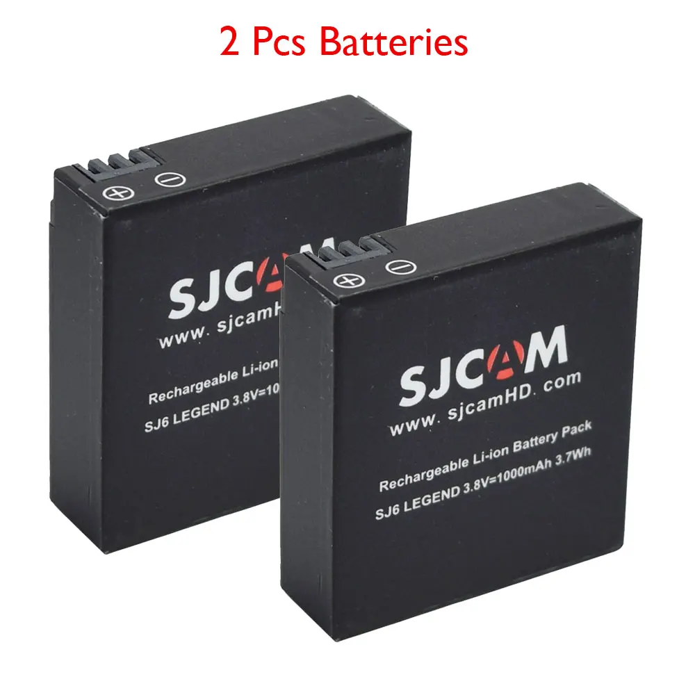 SJCAM SJ6 литий-ионные аккумуляторы и два порта USB зарядное устройство использовать для SJ 6 Legend Air 4K Wifi S порты экшн-камеры - Цвет: 2 battery