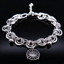 Модный цветок, нержавеющая сталь браслет цепочка для женщин ювелирные изделия серебряный цвет браслет ювелирные изделия Cpulceras para mujer B17824