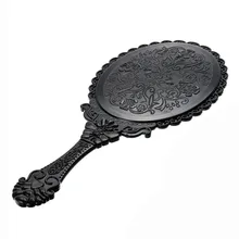 Овальное ручное зеркало для макияжа новое черное дамское цветочное винтажное зеркало косметический комод